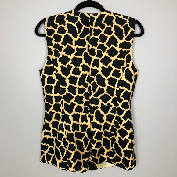 Escada VINTAGE Linen Giraffe Print Vest - Picture 3 of 7